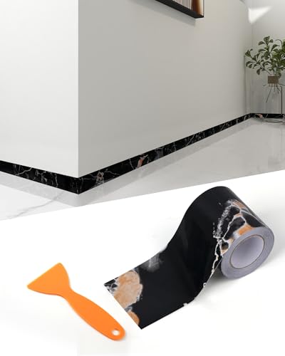 FBBULES PVC Cenefa Adhesiva Borde de Papel Pintado Auto Adhesivo Decorativas Friso para Pared Revestimiento de Pared para Sala de Estar Baño Cocina Azulejo