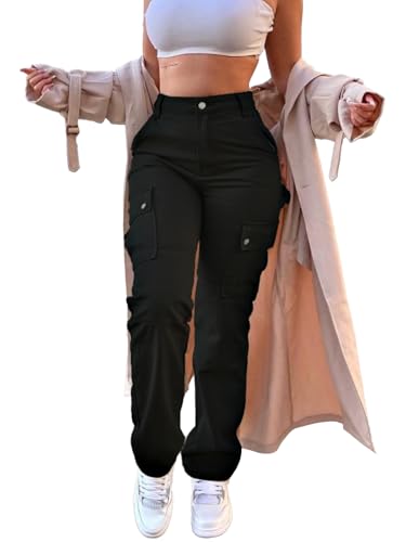 Cargo Pants for Women High Waisted Casual Pants Work Pants Baggy Stretchy Straight Leg Pants