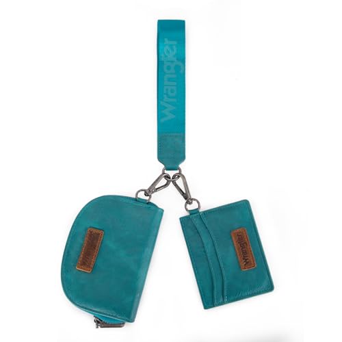 Image of Wrangler KeyChain Wallet Wristlet Wallets for Women Dual Pouch Wristlet with Zipper Womens Credit Card Holder Wallet