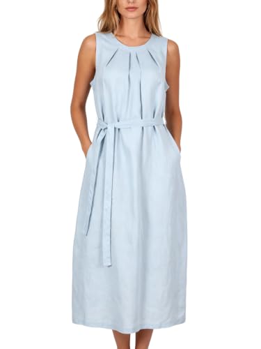 Robe d'été en lin anti-chaleur Amazhiyu légère à poches pour femme