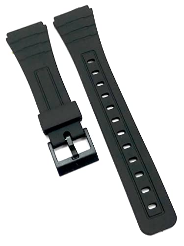 Image of 18mm Silicon Rubber Black Watch Band Strap Fits F91W F-91W F-91 F-105 F-91w Silver Buckle