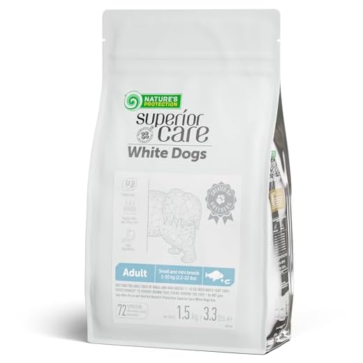 Nature's Protection Dry Dog Food for Small Breed - High Protein, Grain-Free, Anti-Tear Stain Diet for White & Light Fur Adult Dogs, Small Bites Kibble (Superior Care - White Fish, 3.3 lb)