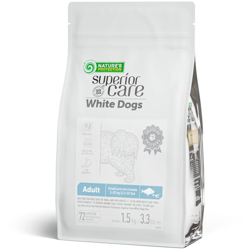 Nature's Protection - Dry Food for Adult Dogs Small and Small Breed, Light Hair, Grain Free, Superior Care White Dogs