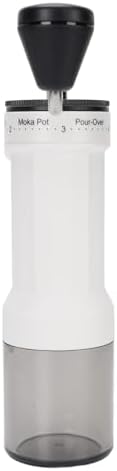 Thonlai Manual Coffee Grinder with 40 Adjustable Settings for Coarse to Fine Grinding Ideal for Home and Camping 2.4x8.0in Portable Design (White) - 3