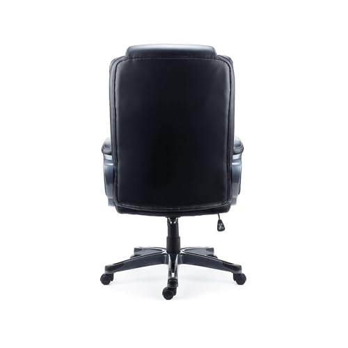 Image of STAPLES Mcallum Ergonomic Manager & Executive Office Chair, Task Desk Swivel Chair with Wheels, Adjustable Height, Bonded Leather, Black