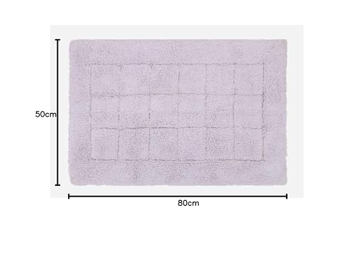 Image of THE HOME TALK Cotton Bathmats | Water Absorbent Runners | Regular Striped Rugs | Floor Mats for Kitchen, Bathroom & Sink | Ultra Soft Mats | Non-Slip Store (Lavender, 50x80 CM)