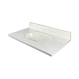 Transolid 1409-7221 31-in x 19-in Cultured Marble Bathroom Vanity Top in White on White
