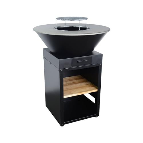 sweeek - Brasero Barbecue Ø81.5cm avec Grille de Cuisson et Espace de Rangement