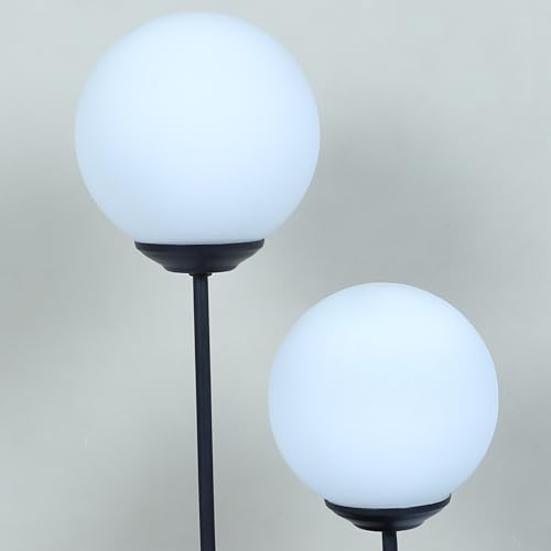 Image of tu casa Black Metal Base Pair of Bedside Table Lamp with 2 Glasses for Home Decoration Bedroom Living Room Corner Lounge Office Festival Decor & Gifting Study Table H - 14 inch / No Blub