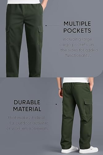 Image of Cargo for Men || Cotton Cargo Pant || Drawstring Waist Pant (Also Available in Plus Sizes) (W-Cargo-117-120)