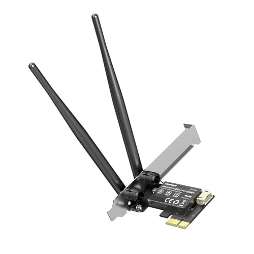Carte réseau PCIe 5.4 WiFi 6 AX900Mbps Haute Puissance avec antennes 2x3dBi pour PC fixe