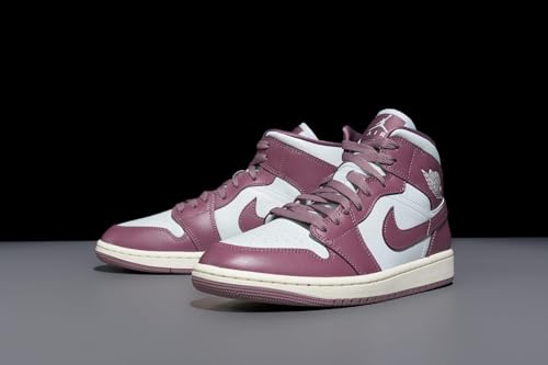 NIKE Jordan 1 Mid Women Pure Platinum/Sky J Mauve-Sail BQ6472-050 7.54