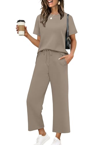 XIEERDUO Women's Side Slit Lounge Sets 2 Piece