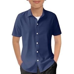 Generisch Blaues Sommerhemd Jungen Kurzarm 140