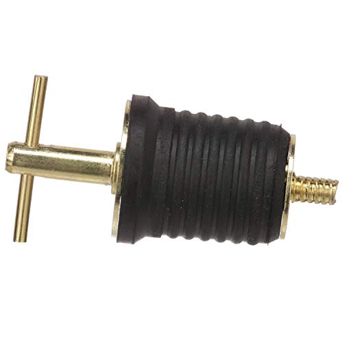 Attwood 11587-4 T-Handle Drain Plug, For 1-Inch-Diameter Drains, Locks In Place, Brass-Plated Handle With Chain #TOP3