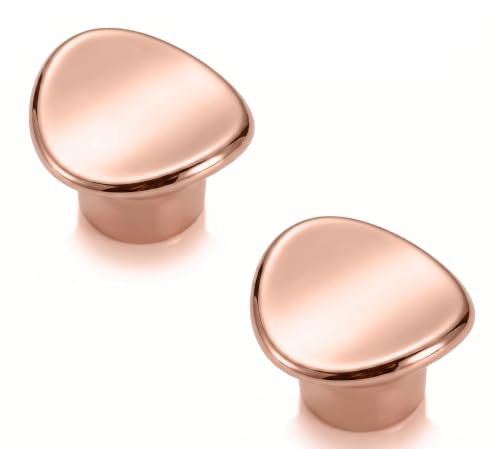 Image of JAGGER JAG401 Drawer Knobs for Home & Office - Durable and Elegant Stainless Steel Door Knob for Cabinets, Cupboards & Dressers (2, Rose Gold (CURV Round))