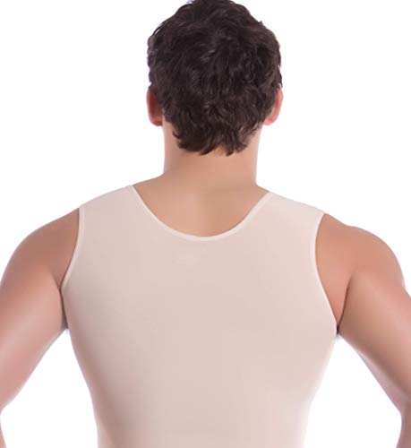 Isavela Male Full Body Mid Thigh Length Abdominal Cosmetic Surgery Compression Garment W/Zipper (Sleeveless) (MG02)3