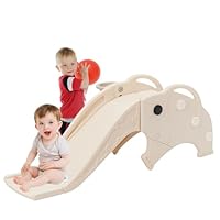 Siairo 3 in 1 Kinder Rutsche, Kinderrutsche mit Basketballkorb, Rutsche für Innen und Außen, Kinderrutsche für den Garten, Tolles Geschenk für Kinder