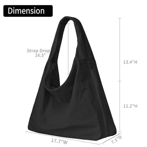 Bolso Hobo de Nylon para Mujer con Bolsillos Laterales miniatura 4