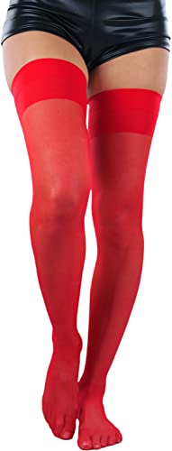 Image of ToBeInStyle Women's Seamless Thigh High Nylon Stocking With Opaque Band