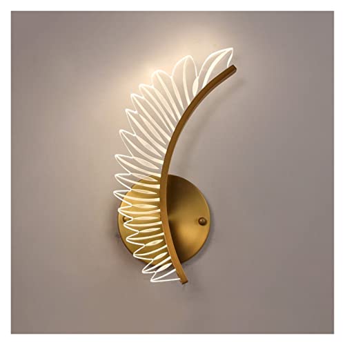 Lampe de chevet de chambre sous forme d'applique murale moderne aile dorée