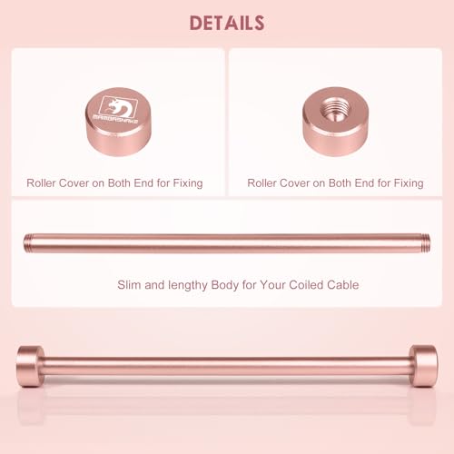 Image of ATTACK SHARK Coiled Keyboard Cable Winder-7.87inch Fixed Rod Compatible with GunMjo /RK61 /EPOMAKER Mix 99% All Custom USB C Cable,Line Management Pole for Mechanical Gaming Keyboard-RC01,Rose Gold