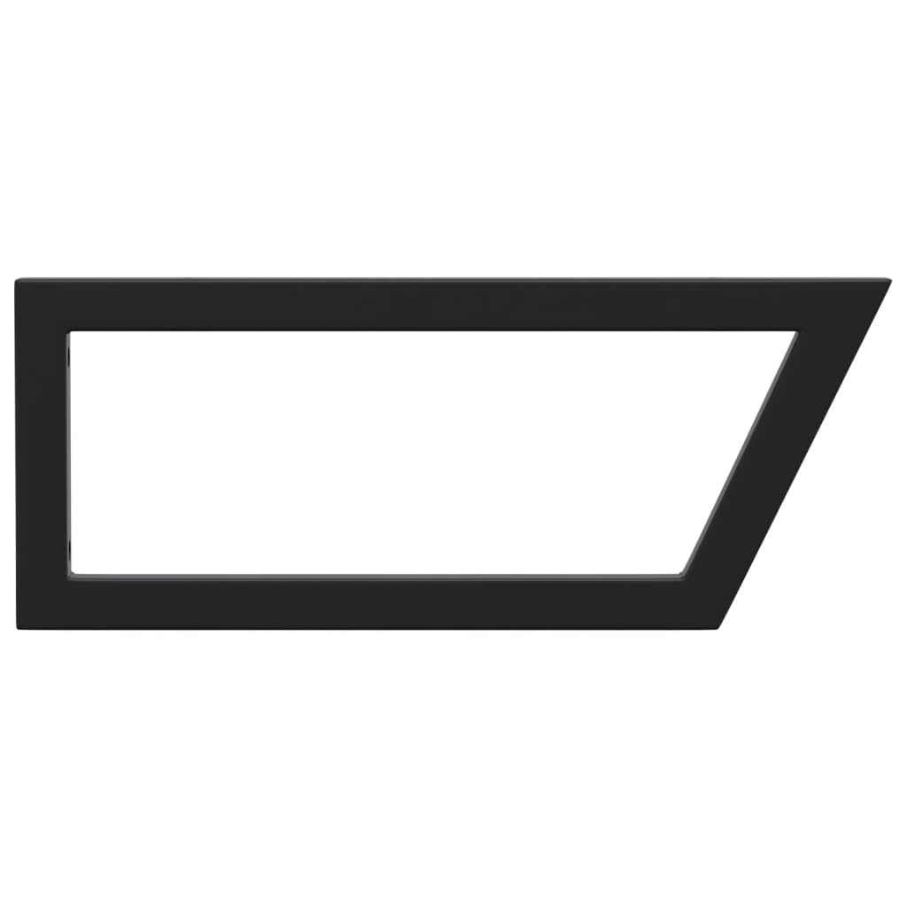 2 Stk. Waschtisch-Halterungen 20 x 50 cm, Trapezförmige Konsole aus Stahl, Schwerlast-Wandhalterung für Waschbecken, Schwarz, DIY Badmöbel