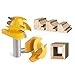 Hozly 45 Degree Lock Miter Router Bit 3-Piece Set,1/2 inch Shank 45 Degree Lock Miter Router bit,Cutting Height:5/8