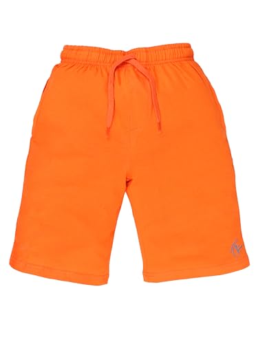 Image of KiddoPanti Boys Solid Knee-Length Basic Short | 100% Cotton Knit Fabric | Comfortable Fit with Elastic Waistband and Functional Drawcord | 2 Front Pockets Half Pant | Boys Shorts