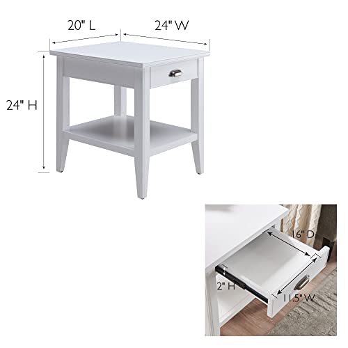 Image of Leick Home Laurent End Table, 24 inch, White