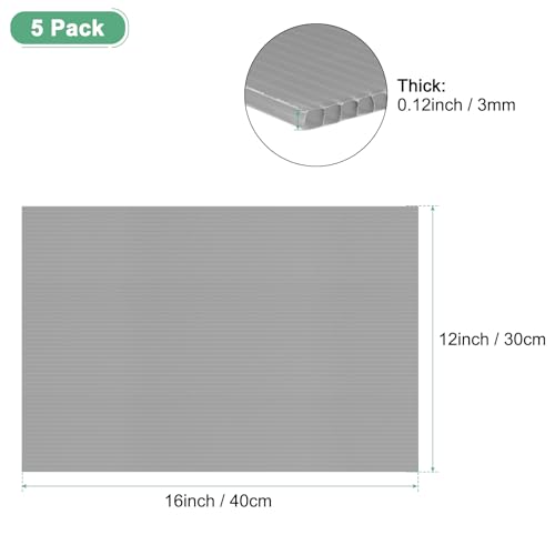 Image of M METERXITY 5-Pack Corrugated Plastic Sheets, 12 Inch x 16 Inch Waterproof Blank Corrugated Poster Board Yard Signs for Garage Sale /Office /Classroom /Party /Lawn Sign Road [3mm Thick, Gray]