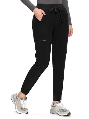 COZYFIT Medical Scrub Pants for Women - Soft Stretch,Drawstring Jogger Pants with 5 Pockets