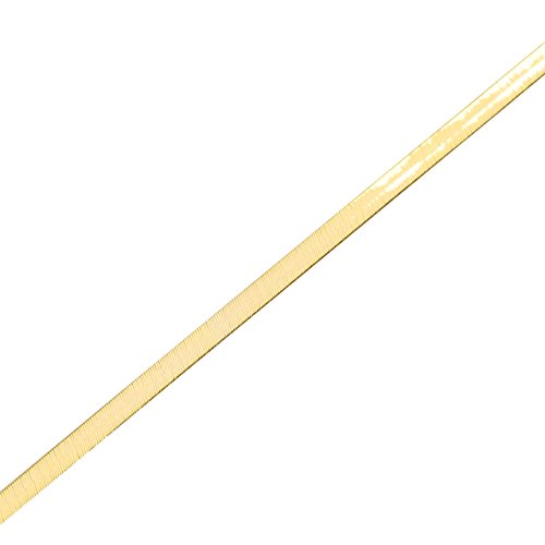 Floreo 10k Yellow Gold 4mm Super Flexible Silky Herringbone Chain Bracelet, 7"3
