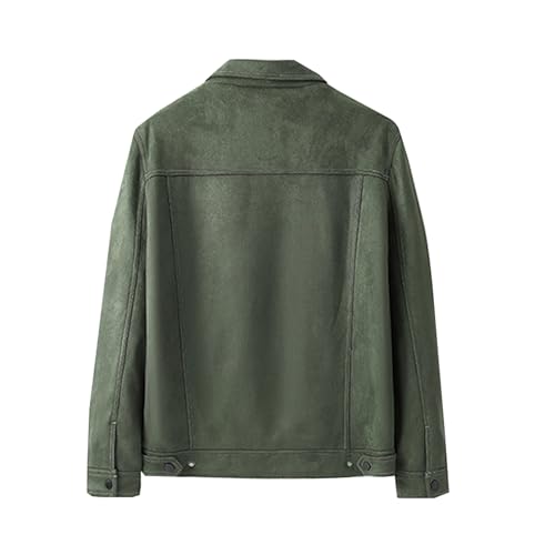 Cromoncent Men's Suede Jacket Vintage Fashion Trucker Coat2