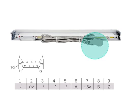 Escala lineal óptica 300mm 0.005mm KA-35 5V TTL miniatura 2