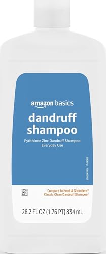 Image of Amazon Basics Anti-Dandruff Shampoo for Itchy Scalp, Dry Scalp Relief, Flake Control, pH Balanced, Paraben-Free, Cruelty-Free, Clean Scent, Normal to Oily Hair, 28.2 fl oz, 1-Pack