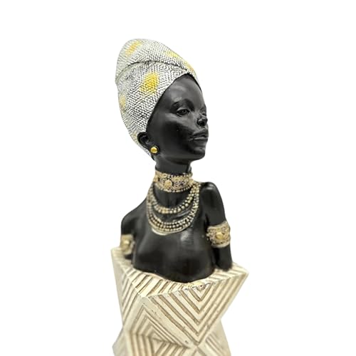 Figura Decorativa Africana Estatua Busto Tradicional 13 Pulgadas