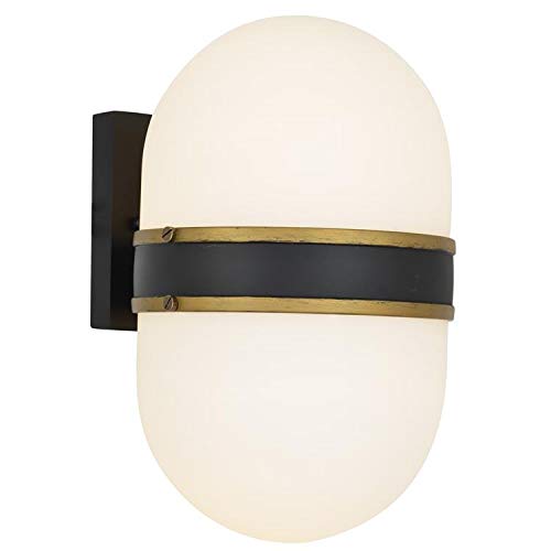 Crystorama Brian Patrick Flynn's Capsule 2 Light Matte Gold Wall Mount - Front Porch Light, Room Lights, Headboard Fixture, Bathroom Light, Farmhouse Mounted Lighting - Modern Wall Sconce #1