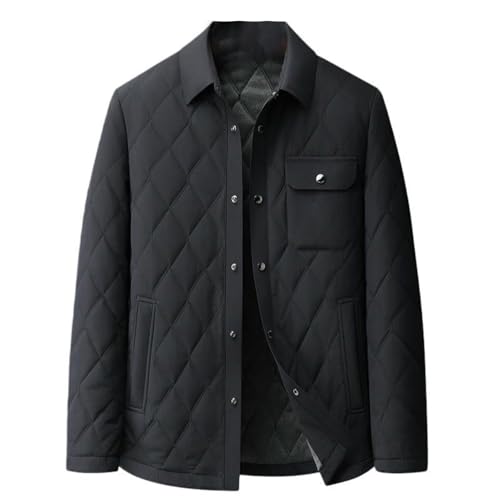 Veste d'hiver chaude pour homme coupe classique d'affaires à revers noir