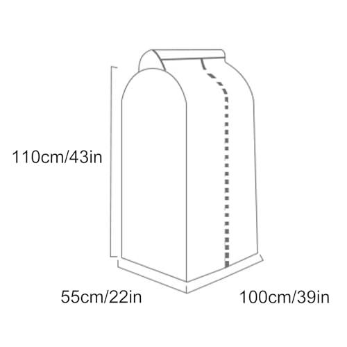 Printed Garment Rack Cover, Translucent PEVA Large Garment Bags Hanging Garment Bags for Closet Storage for Coat, Jacket, Sweater, Shirts(100x55x110cm/39x22x43in)2