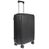 Christian Wippermann Koffer L 70L - Robuster ABS Hartschalenkoffer 44x66x28 cm - Leicht mit Schloss - 4 Rollen 360 Drehbar - Ideal für Reisen - Rollkoffer, Dunkelgrau