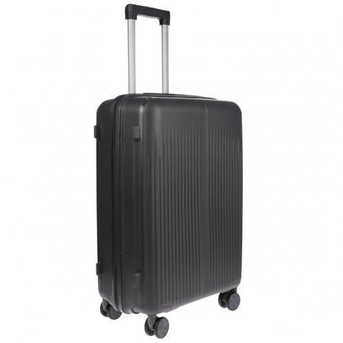 Christian Wippermann Koffer L 70L - Robuster ABS Hartschalenkoffer 44x66x28 cm - Leicht mit Schloss - 4 Rollen 360 Drehbar - Ideal für Reisen - Rollkoffer, Dunkelgrau