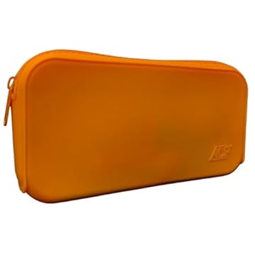 Estojo Necessaire De Silicone Praia Viagem Organizadora Bolsa para Maquiagem Higiene Pessoal Cosméticos Acessórios Armazenamento Resistente Impermeável (Laranja)