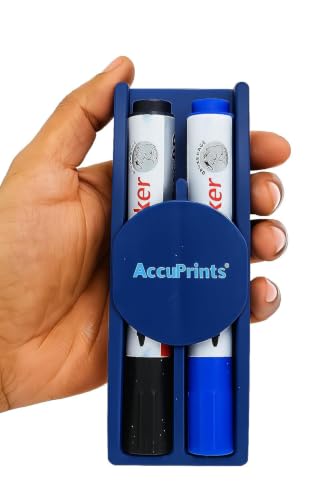 Image of AccuPrints Magnetics White Board Marker, Marker for White Board Magnetic Dry Erase Markers Fine Tip Low-Odor Whiteboard Markers with Duster Parent (Magnetic Duster 2 Set) (A5P0)