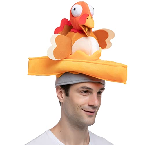 JOYIN Thanksgiving Decorative Plush Turkey Pie Hat for Thanksgiving Dress Up Party, Role Play and Carnival Cosplay