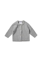 Stellou & friends Cardigan-Strickjacke für Baby & Kleinkind mit Knöpfen in Holz-Optik, Mädchen & Jungen Hochwertige Kleidung aus 100% Baumwolle, Perfekt für Herbst & Winter, Stone Grey Melange 98-104