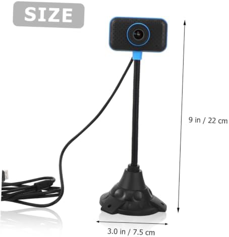 LALAFINA USB Webcam with Microphone for Computer and Laptop, Plug and Use Web Camera with Easy Angle Adjustment, Plastic Material, for Net Course and Streaming, 640x480 Resolution, USB 2.0,