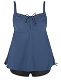Septangle Womens Bathing Suit Tankini Two Piece Swimwear Plus Size Swim Set Tie Back Swim Top with B