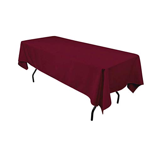 COMVIP Mantel rectangular a prueba de polvo para mesa de cocina, mantel de comedor de color burdeos 137 x 137 cm Cover