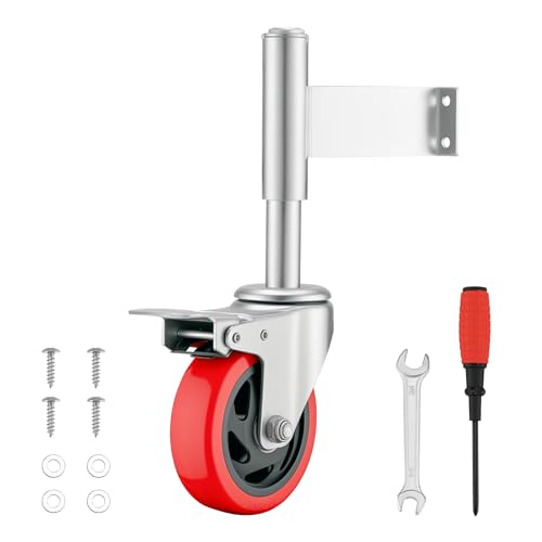 Wiltec Torrolle mit Bremse bis 150 kg Traglast, Torlaufrolle mit robustem Rad, Schiebetorrolle aus Stahl, Lenkrolle für Schiebetor und Gartentor